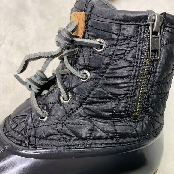 Sperry Women's Black Duck Boots Size 10 - Picture 5 of 16